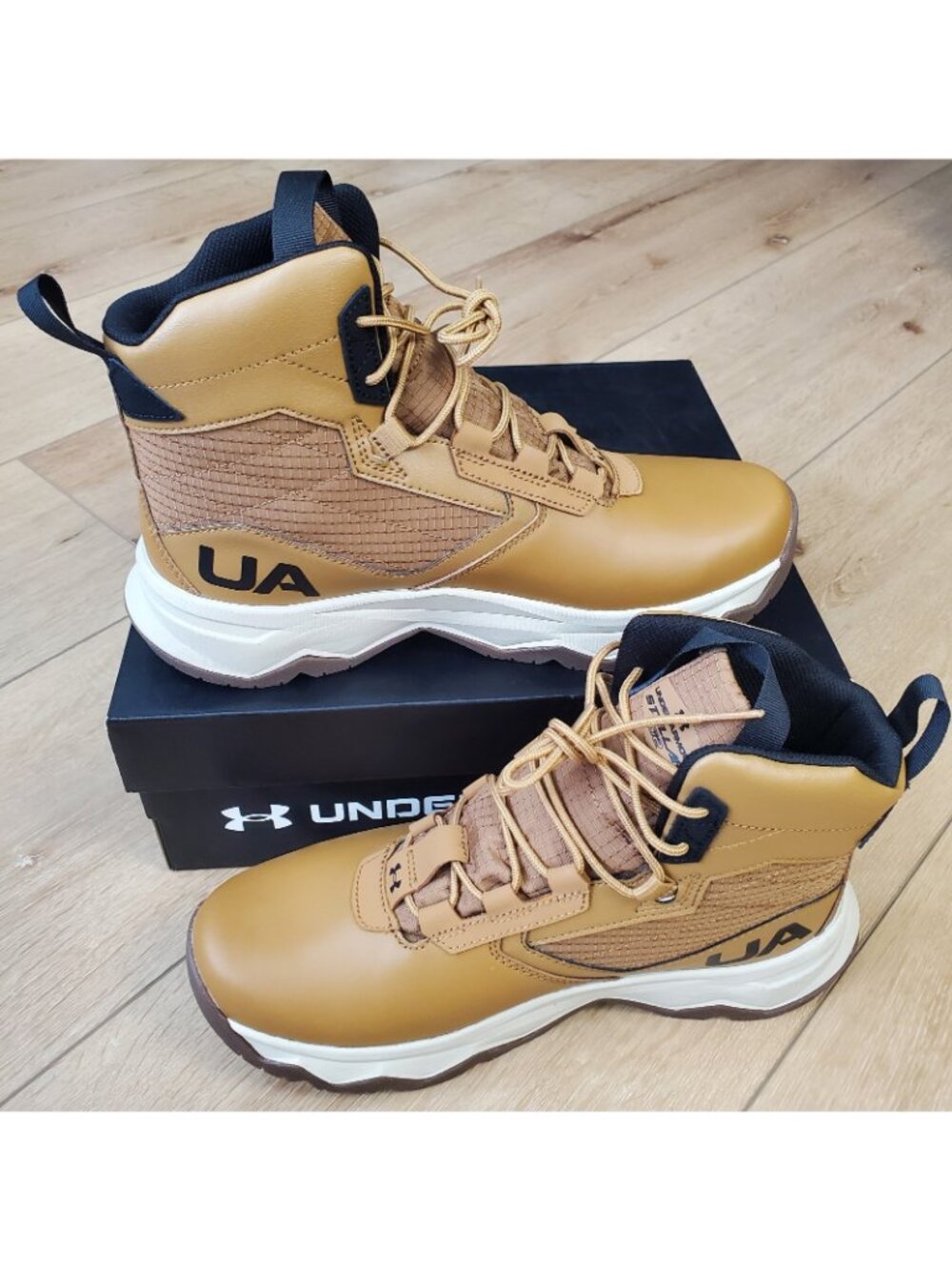 Under Armour UA Stellar G2 6" Tactical Boots Hiking Mens Size 8.5 Brown Black - Picture 2 of 10